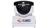 ACCU-STAMP2 Message Stamp with Shutter, 2-Color, SCANNED, 1-5/8" x 1/2" Impression, Pre-Ink, Blue and Red Ink (035606)