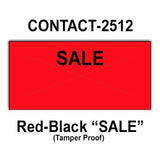 200,000 Contact 2512 compatible"SALE" Fluorescent Red General Purpose Labels for Contact 25-8, Contact 25-9 Price Guns. Full Case + 20 ink rollers. WITH Security Cuts.