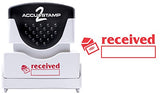 ACCU-STAMP2 Message Stamp with Shutter, 1-Color, RECEIVED, 1-5/8" x 1/2" Impression, Pre-Ink, Red Ink (035570)