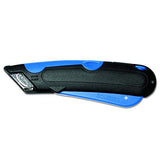 COSCO 091508 Easycut Cutter Knife w/Self-Retracting Safety-Tipped Blade, Black/Blue, 2 Pack