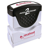 ACCU-STAMP2 Message Stamp with Shutter, 1-Color, RECEIVED, 1-5/8" x 1/2" Impression, Pre-Ink, Red Ink (035570)